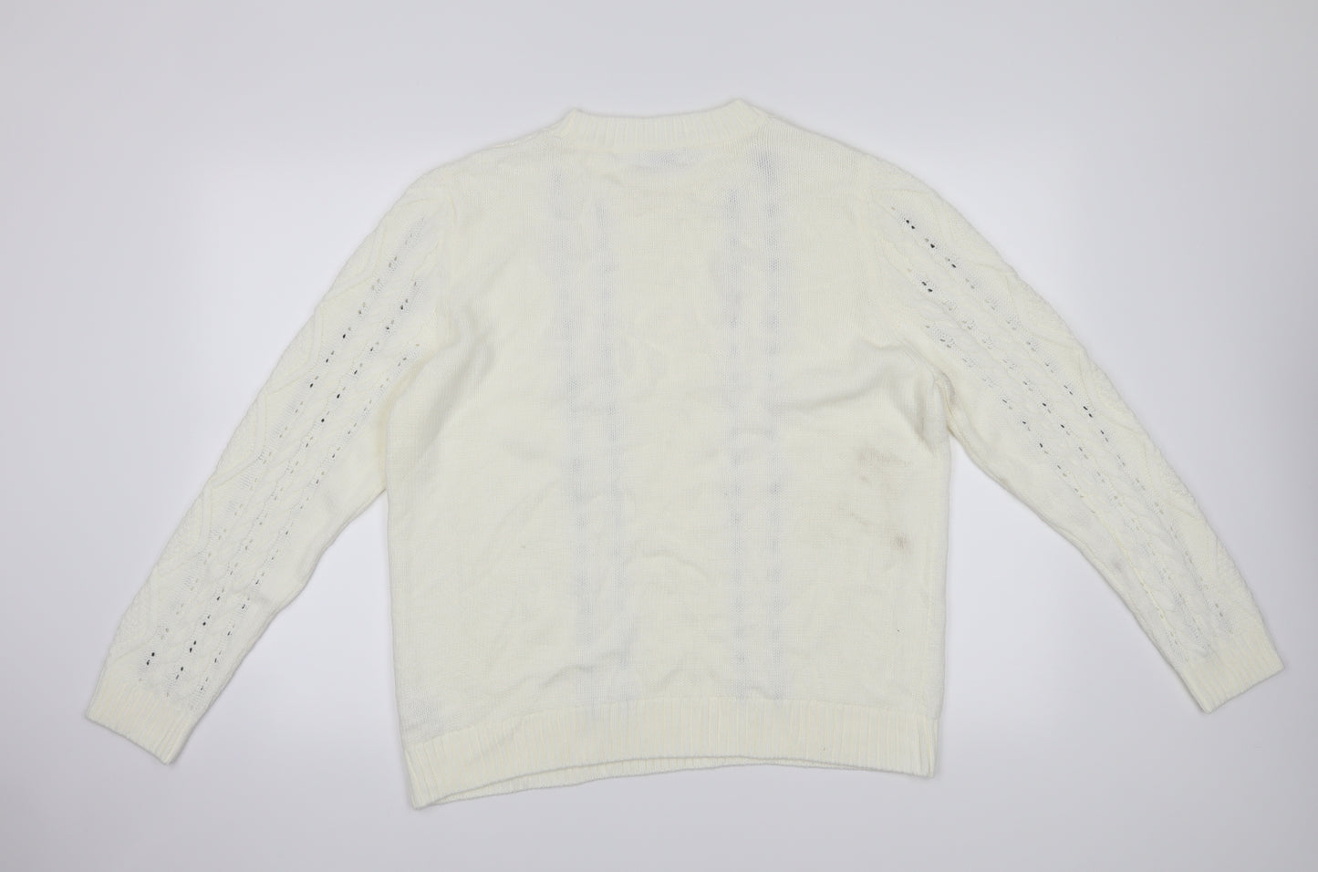 Papaya Womens White   Pullover Jumper Size L