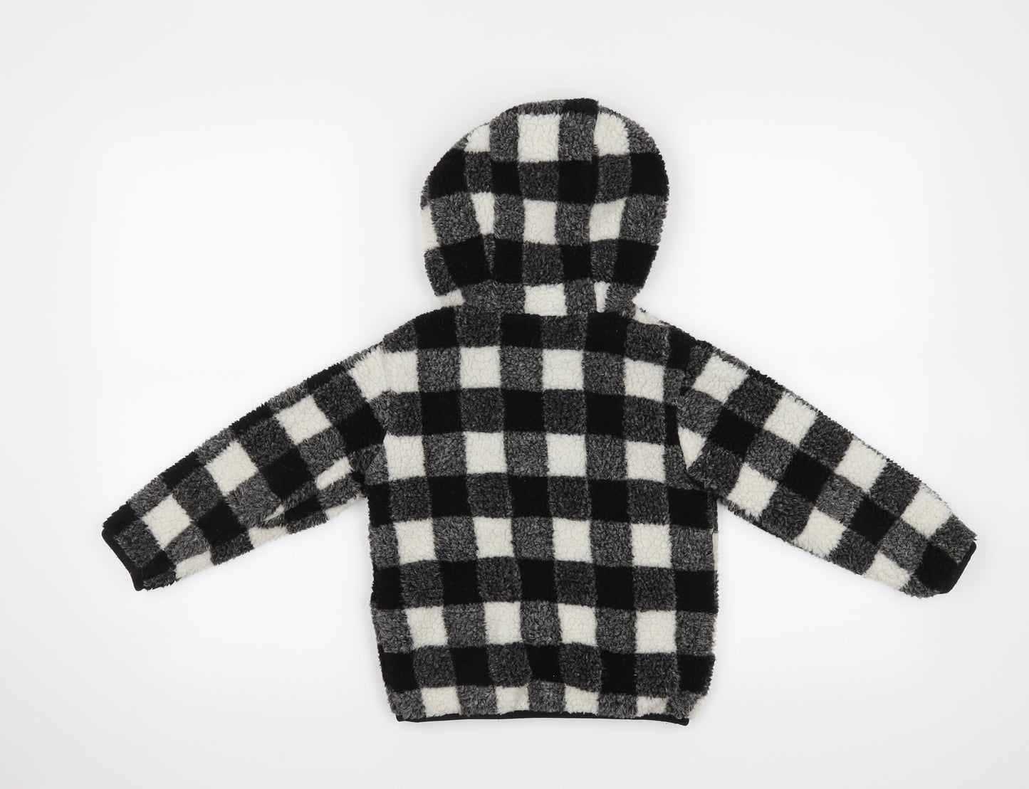 NEXT Boys Black Check  Full Zip Hoodie Size 4 Years