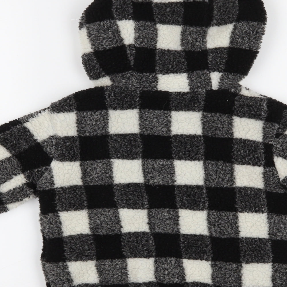 NEXT Boys Black Check  Full Zip Hoodie Size 4 Years