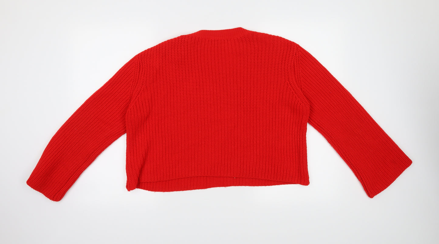 Primark Womens Red   Pullover Jumper Size 10  - Cropped