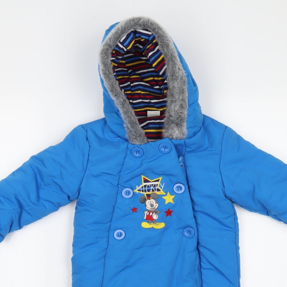 BHS Boys Blue   Babygrow One-Piece Size 12-18 Months