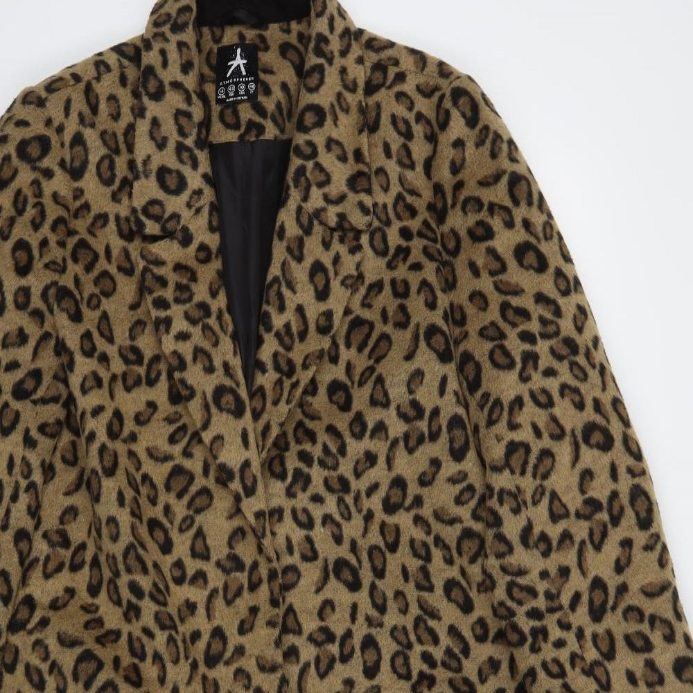 Atmosphere Womens Beige Animal Print  Jacket Coat Size 14
