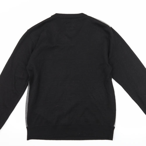 River Road Mens Black Argyle/Diamond  Pullover Jumper Size M