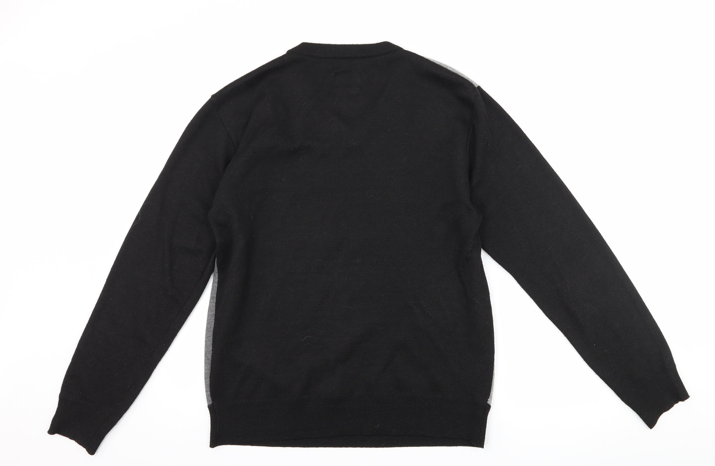 River Road Mens Black Argyle/Diamond  Pullover Jumper Size M