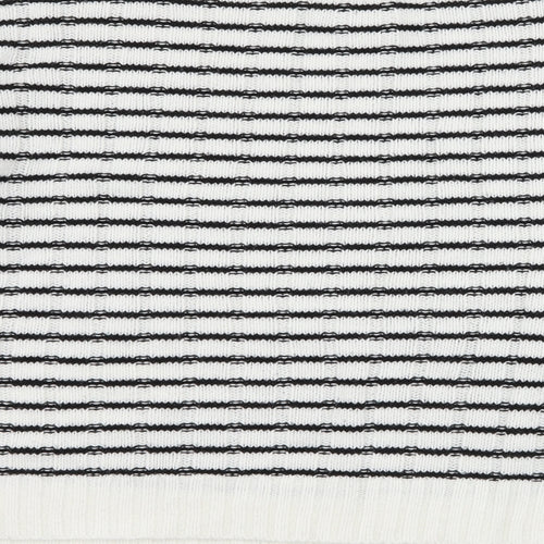 Boohoo Womens White Check  Pullover Jumper Size 10