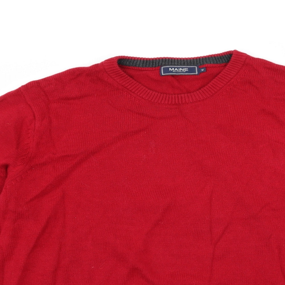 Maine Mens Red   Pullover Jumper Size M