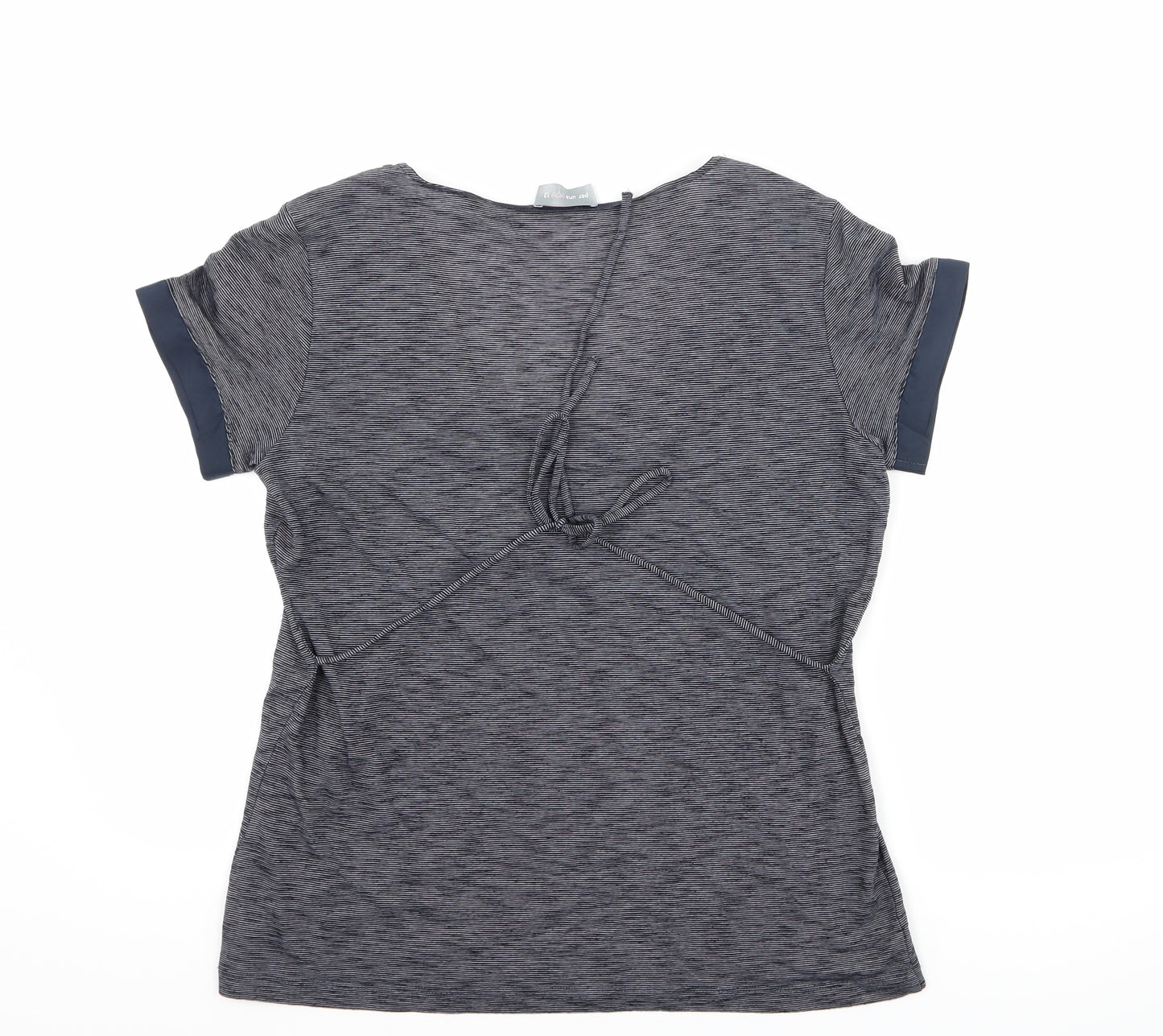 Per Una Womens Blue Striped  Basic T-Shirt Size 12