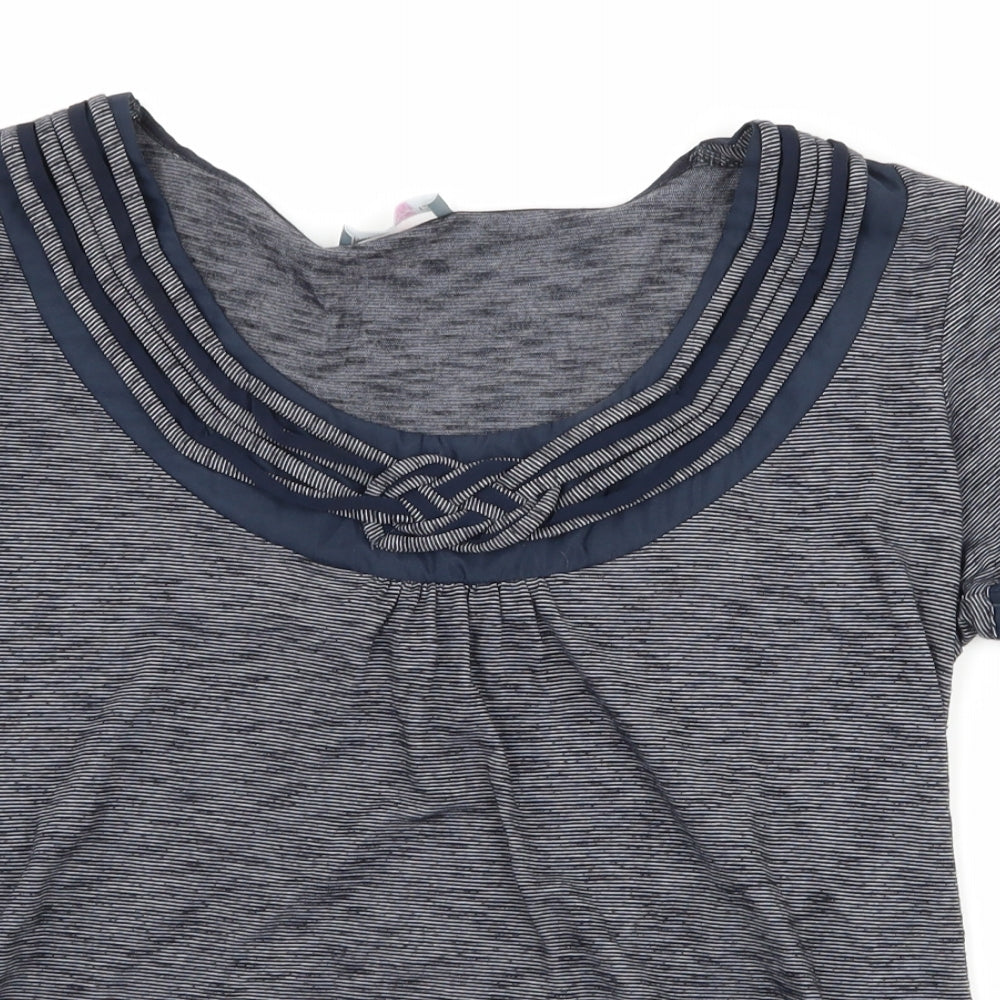 Per Una Womens Blue Striped  Basic T-Shirt Size 12