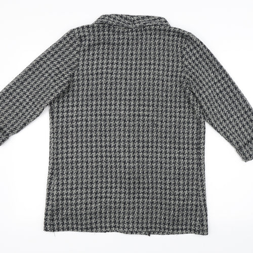 River Island Womens Black Houndstooth  Jacket Blazer Size 14