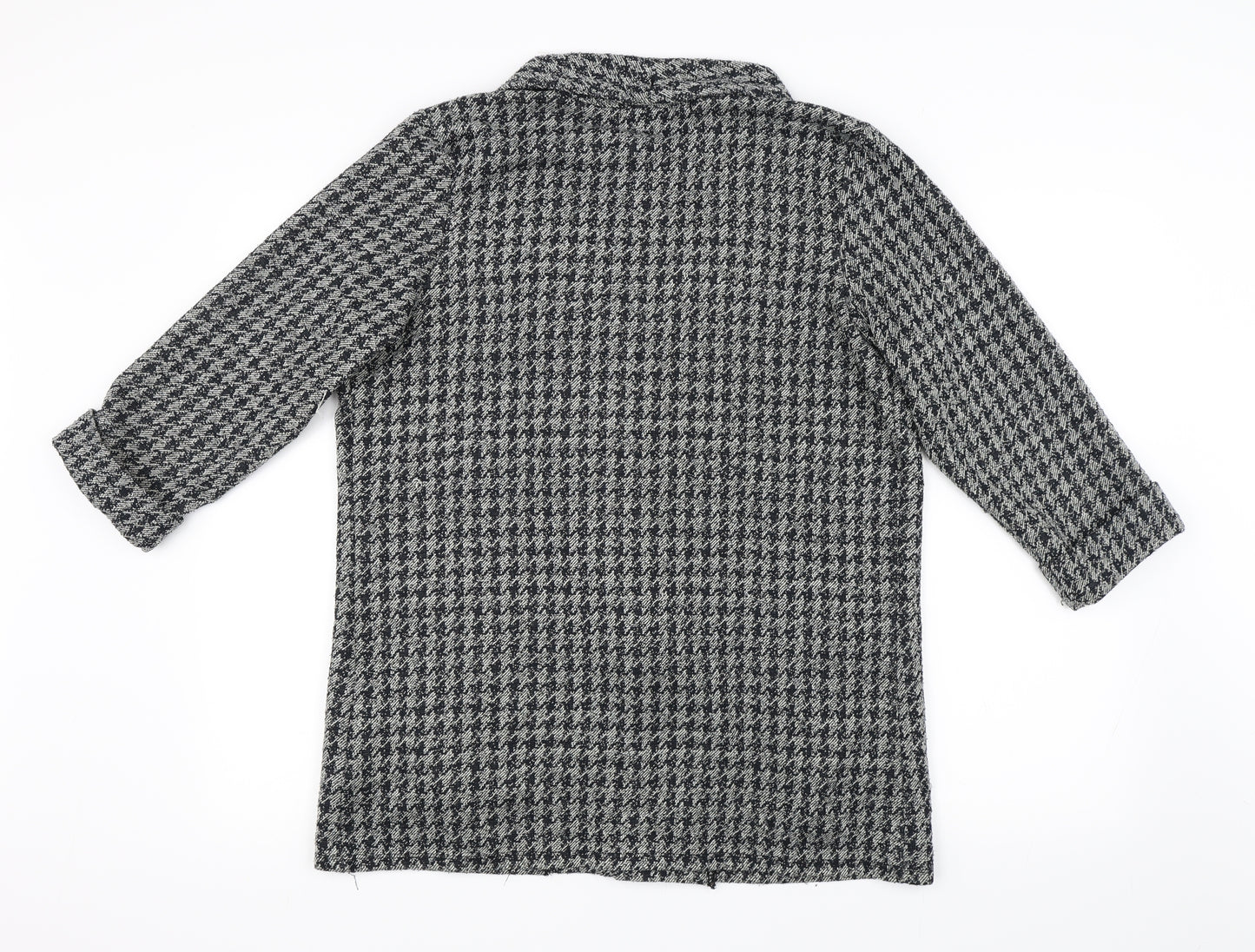 River Island Womens Black Houndstooth  Jacket Blazer Size 14