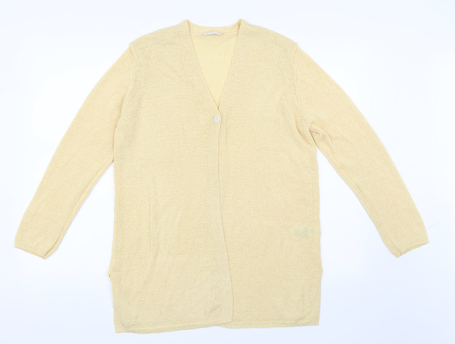 Marks and Spencer Womens Yellow   Cardigan Jumper Size 14