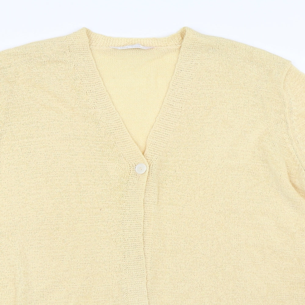 Marks and Spencer Womens Yellow   Cardigan Jumper Size 14
