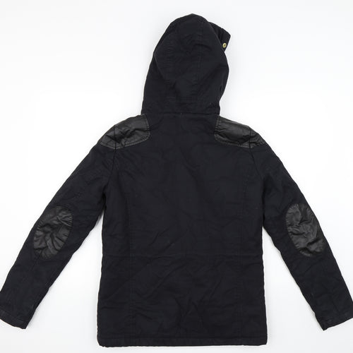 Topshop Womens Black   Parka Coat Size 8