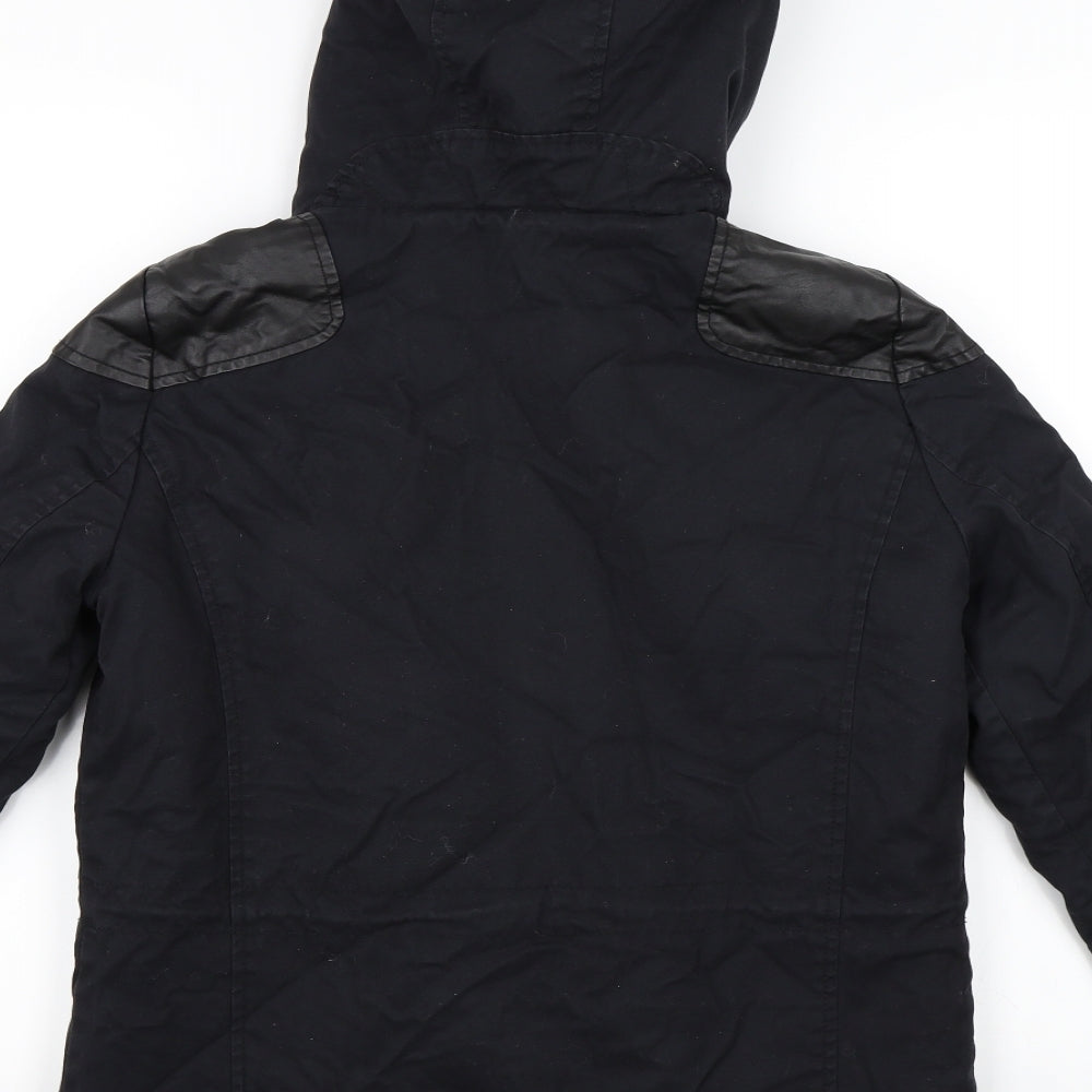 Topshop Womens Black   Parka Coat Size 8