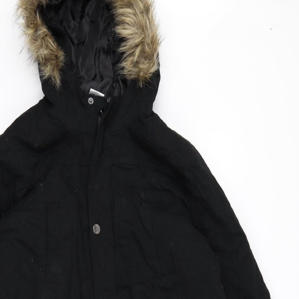 Smart Start Girls Black   Parka Coat Size 15 Years