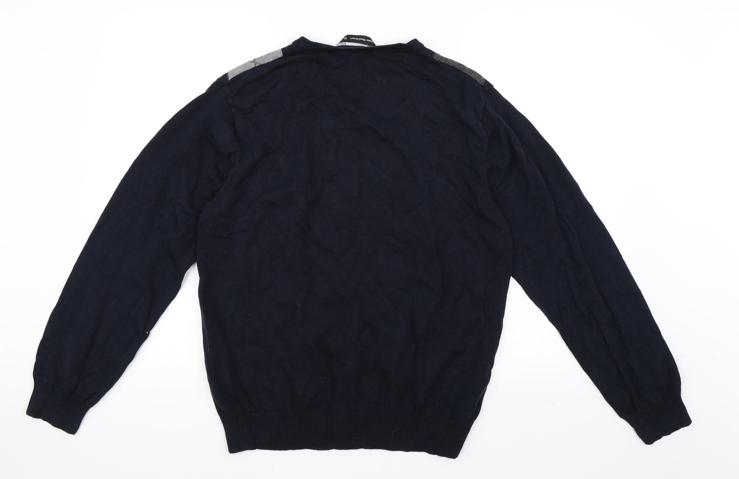 Cedar Wood State Mens Black Argyle/Diamond  Pullover Jumper Size XL