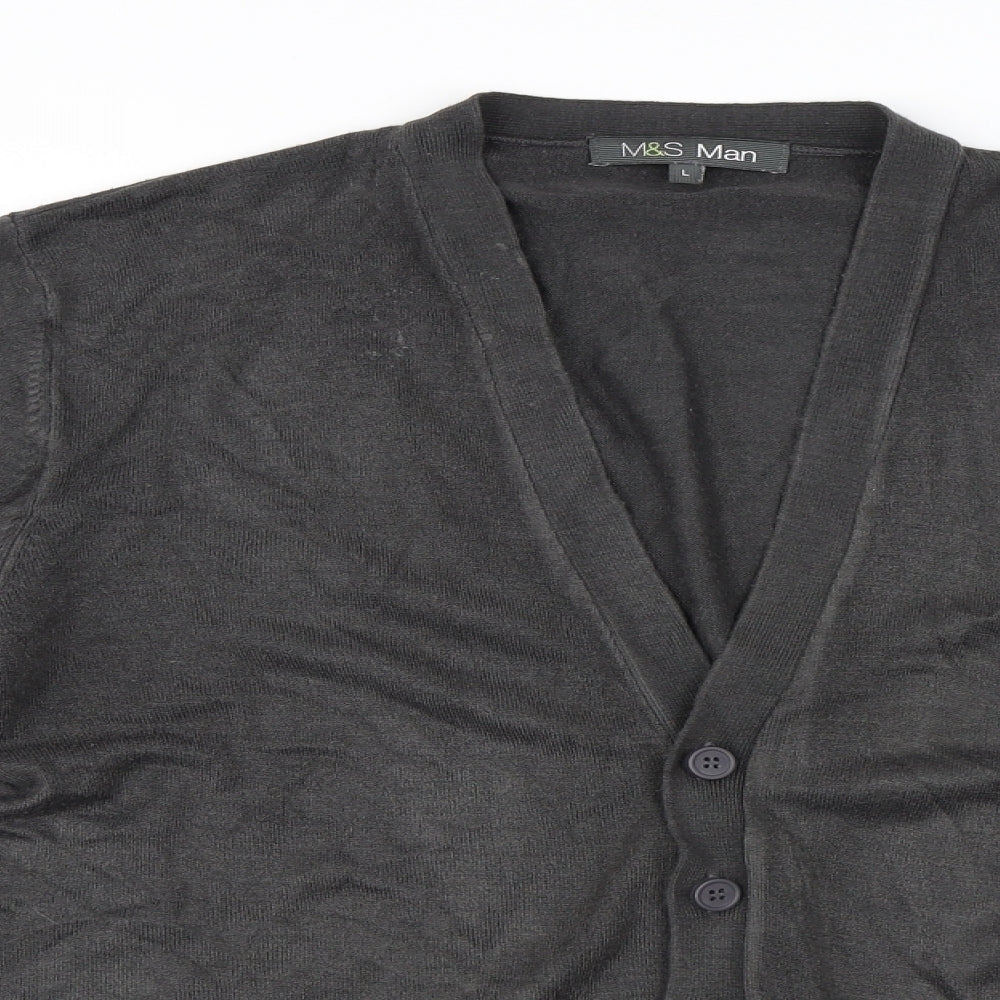 Marks and Spencer Mens Brown   Cardigan Jumper Size L