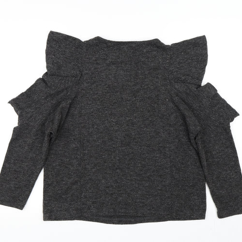 Zara Womens Grey   Basic T-Shirt Size S  - Cold Shoulder