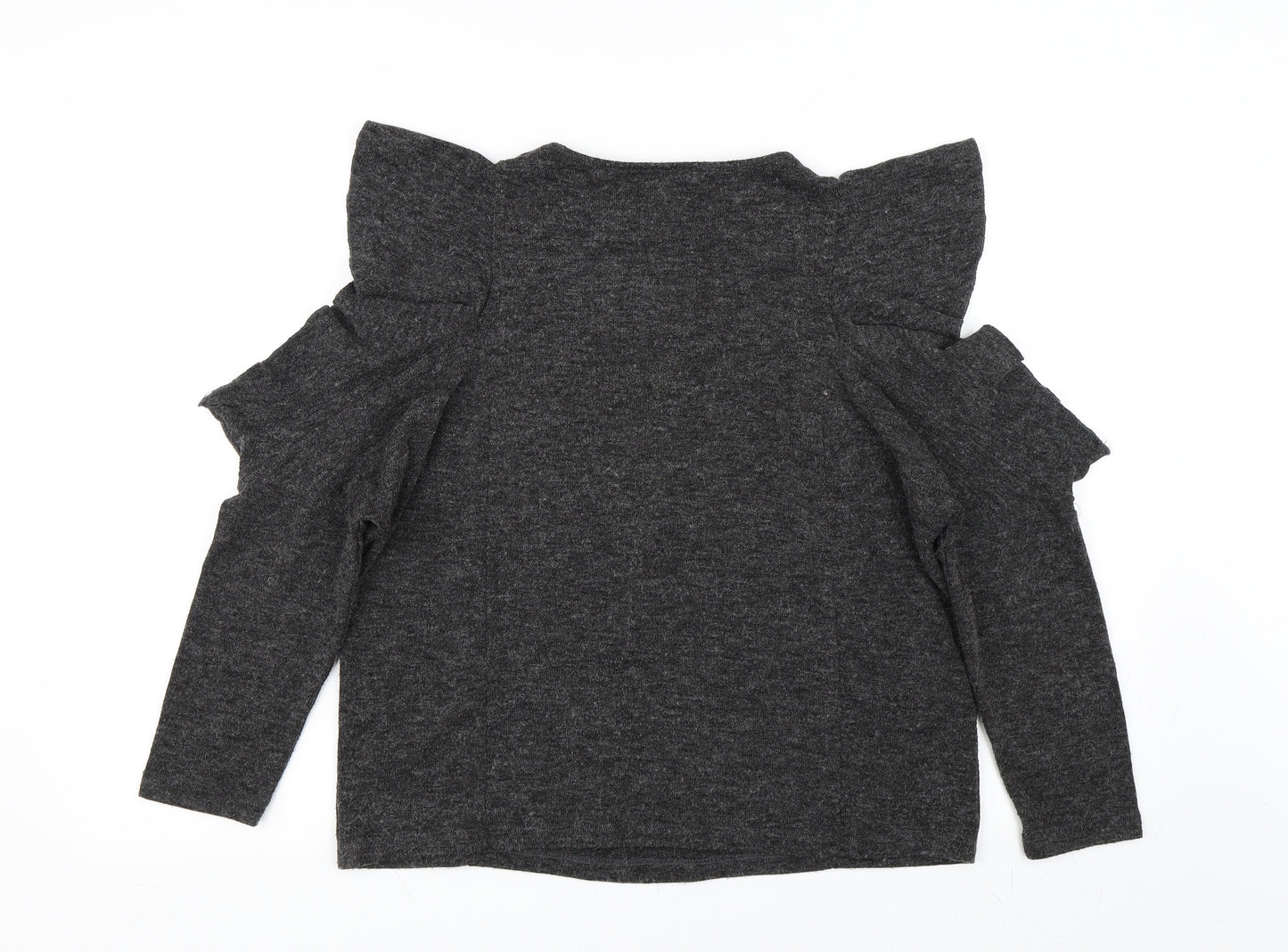 Zara Womens Grey   Basic T-Shirt Size S  - Cold Shoulder