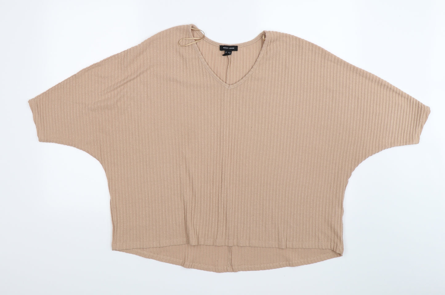 New Look Womens Beige Striped Knit Pullover Jumper Size M