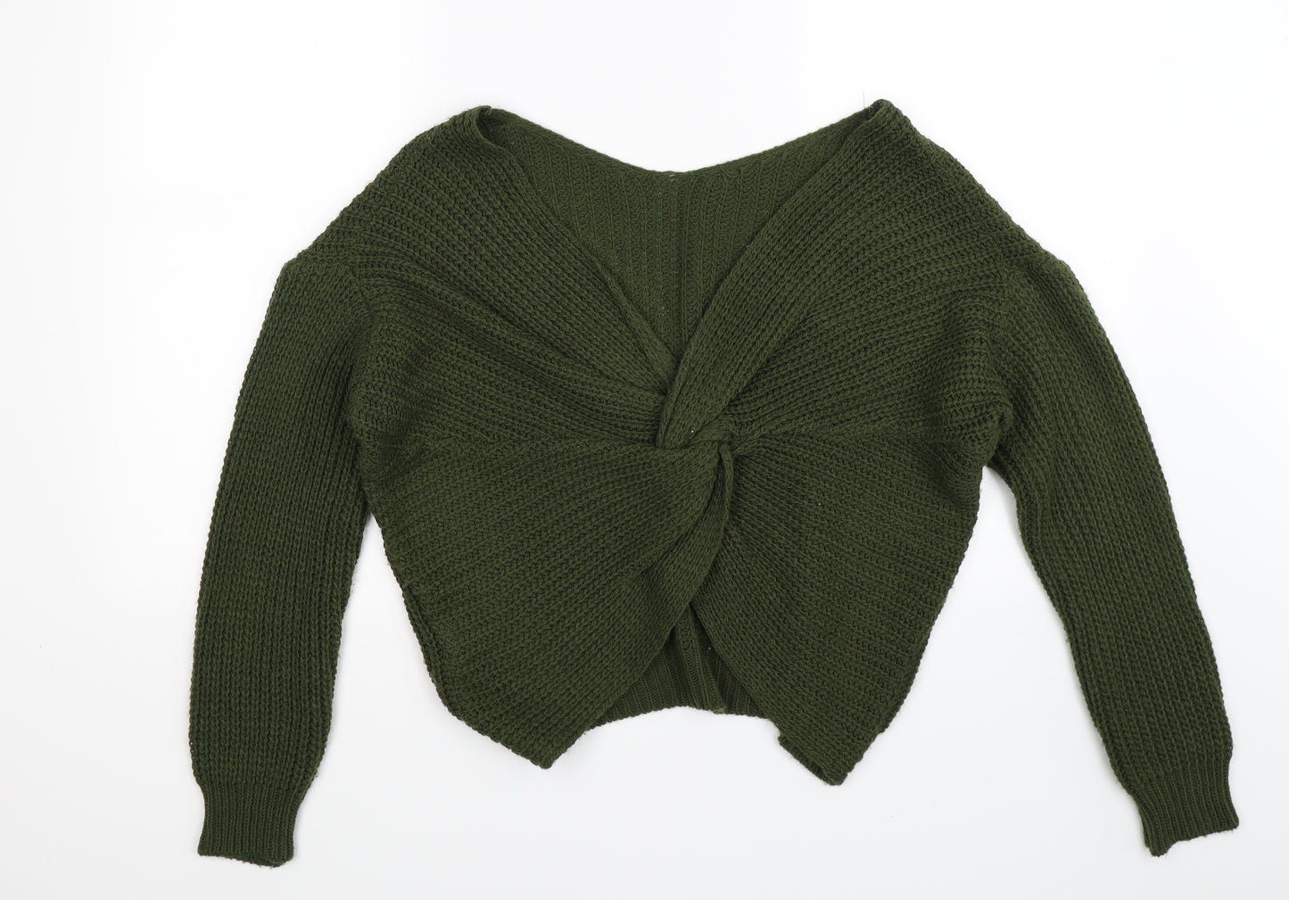 Preworn Womens Green  Knit Wrap Jumper One Size