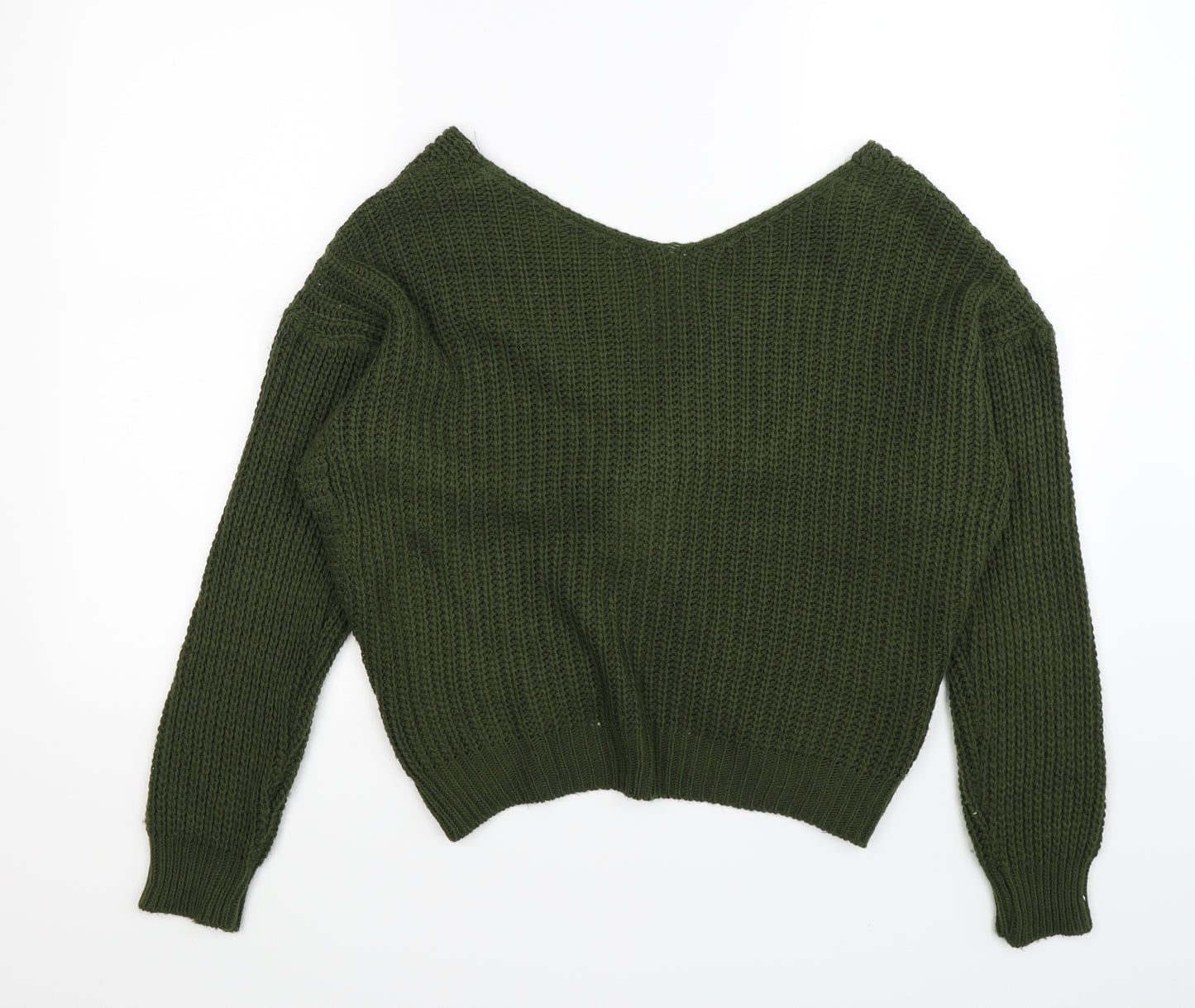 Preworn Womens Green  Knit Wrap Jumper One Size
