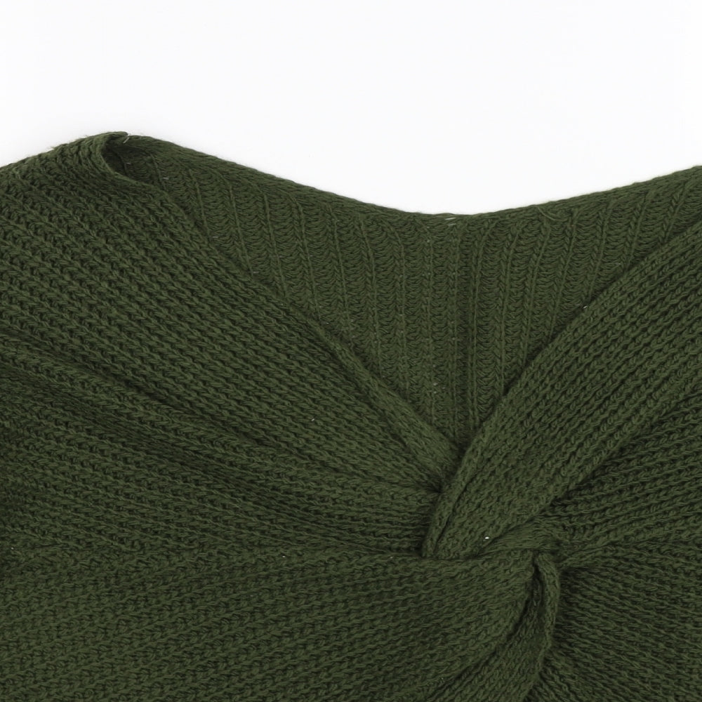 Preworn Womens Green  Knit Wrap Jumper One Size