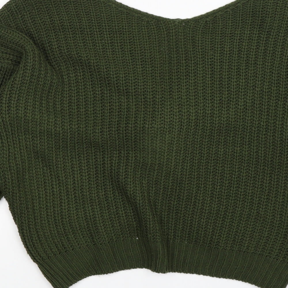 Preworn Womens Green  Knit Wrap Jumper One Size