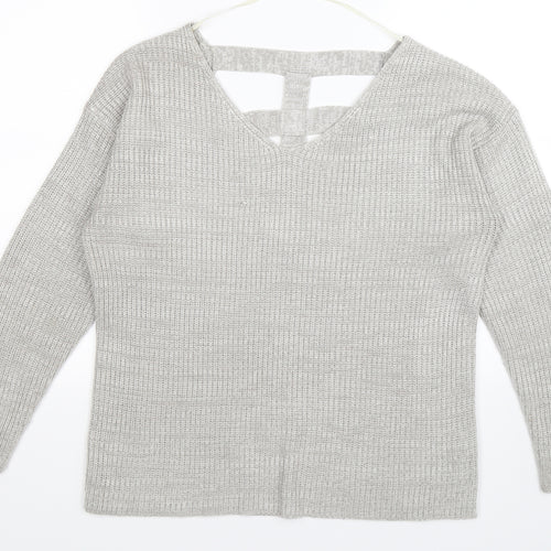 Atmosphere Womens Grey  Knit Pullover Jumper Size M  - open back