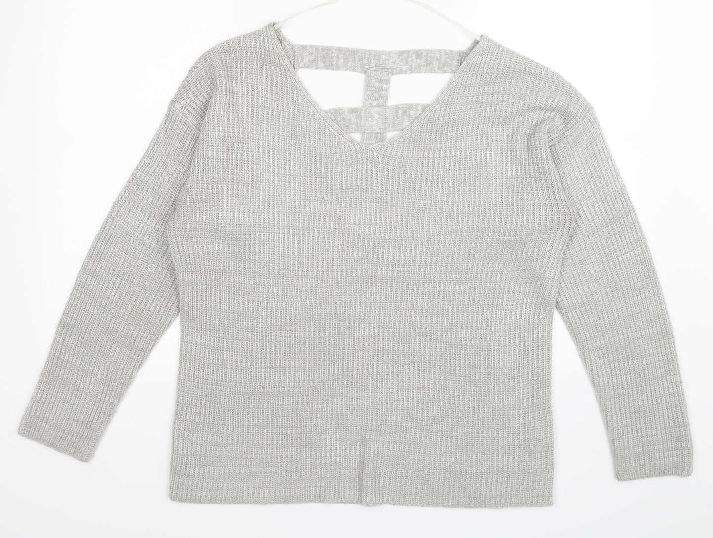 Atmosphere Womens Grey  Knit Pullover Jumper Size M  - open back