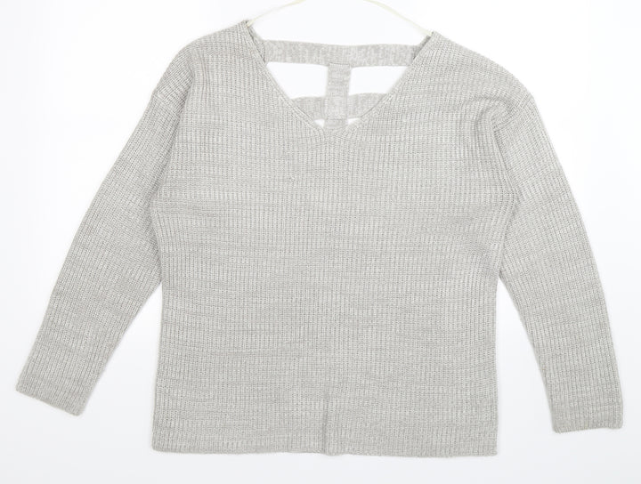 Atmosphere Womens Grey  Knit Pullover Jumper Size M  - open back