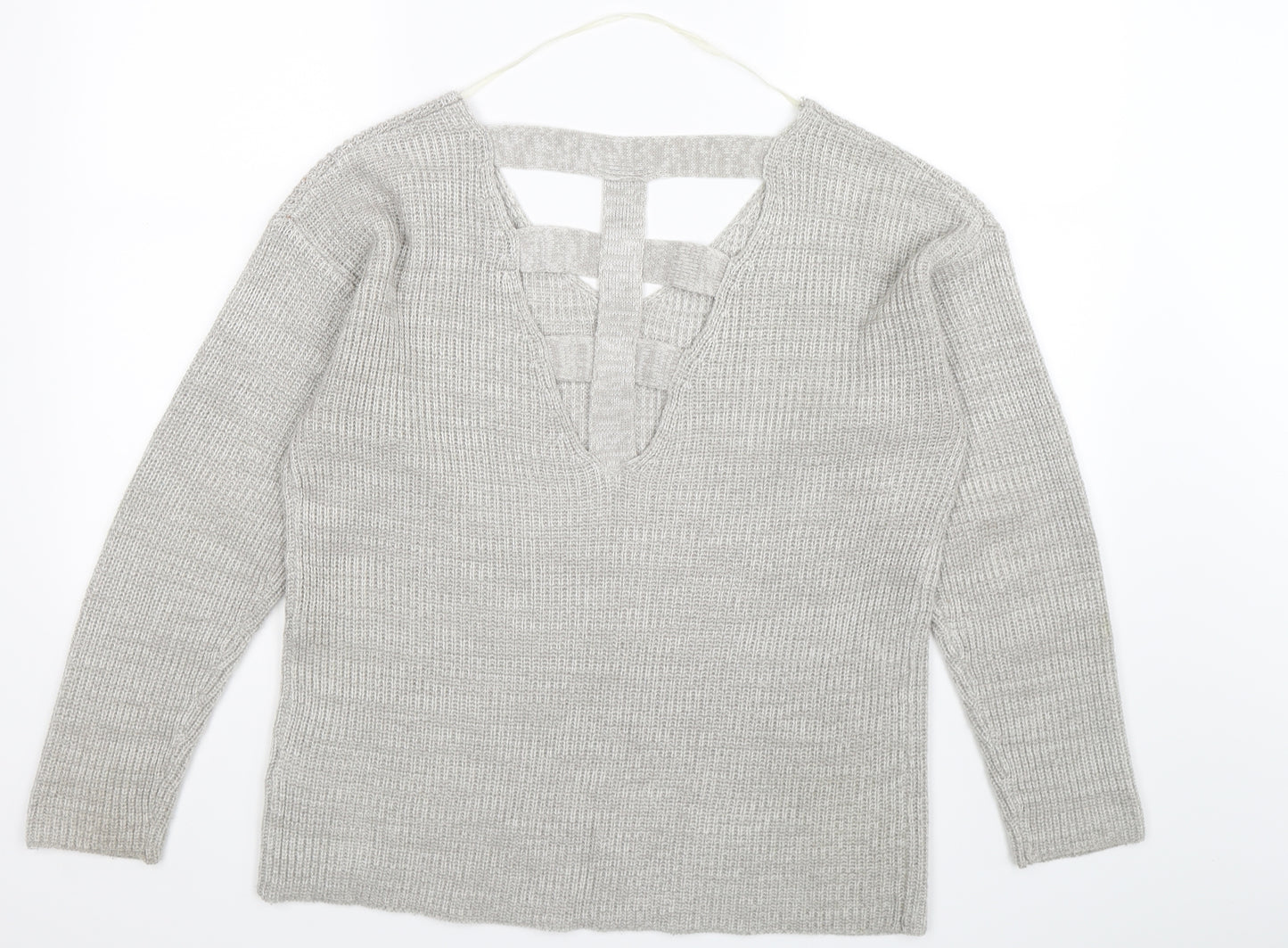 Atmosphere Womens Grey  Knit Pullover Jumper Size M  - open back