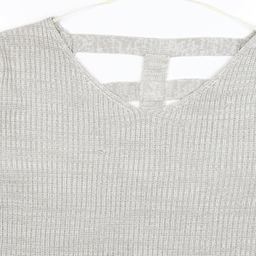 Atmosphere Womens Grey  Knit Pullover Jumper Size M  - open back