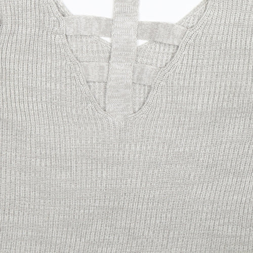 Atmosphere Womens Grey  Knit Pullover Jumper Size M  - open back