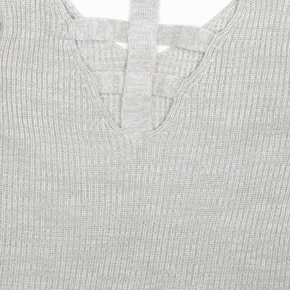 Atmosphere Womens Grey  Knit Pullover Jumper Size M  - open back