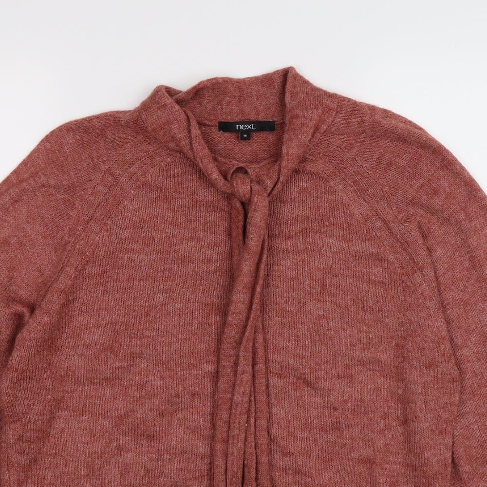 New Look Womens Red  Knit Pullover Jumper Size 16  - scarf neck