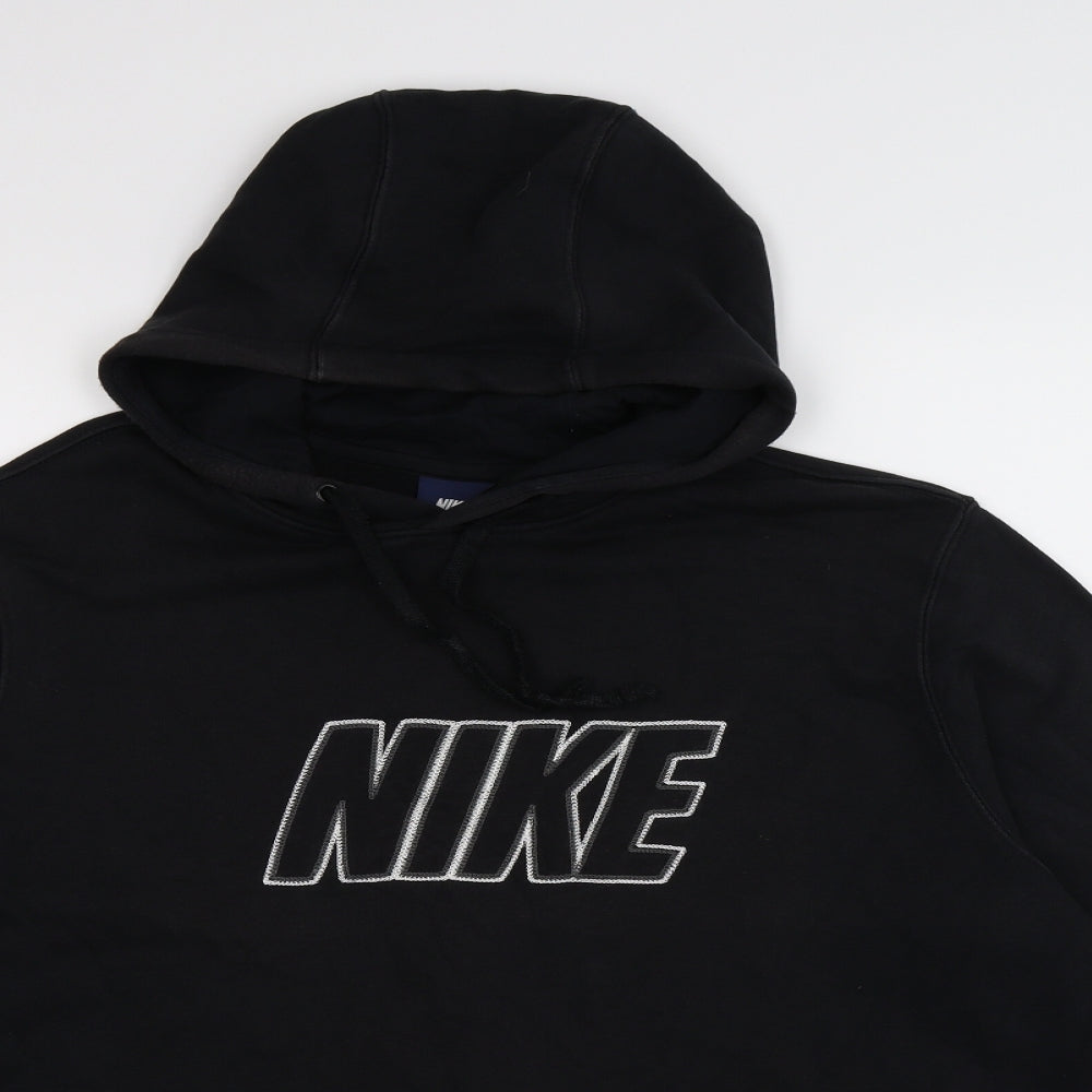 Nike Mens Black  Jersey Pullover Hoodie Size L
