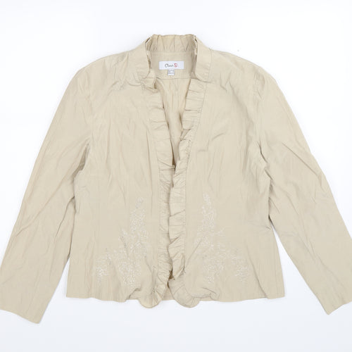 oscar B Womens Beige Floral  Jacket  Size 12