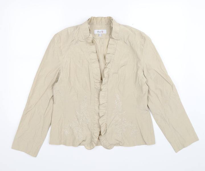 oscar B Womens Beige Floral  Jacket  Size 12
