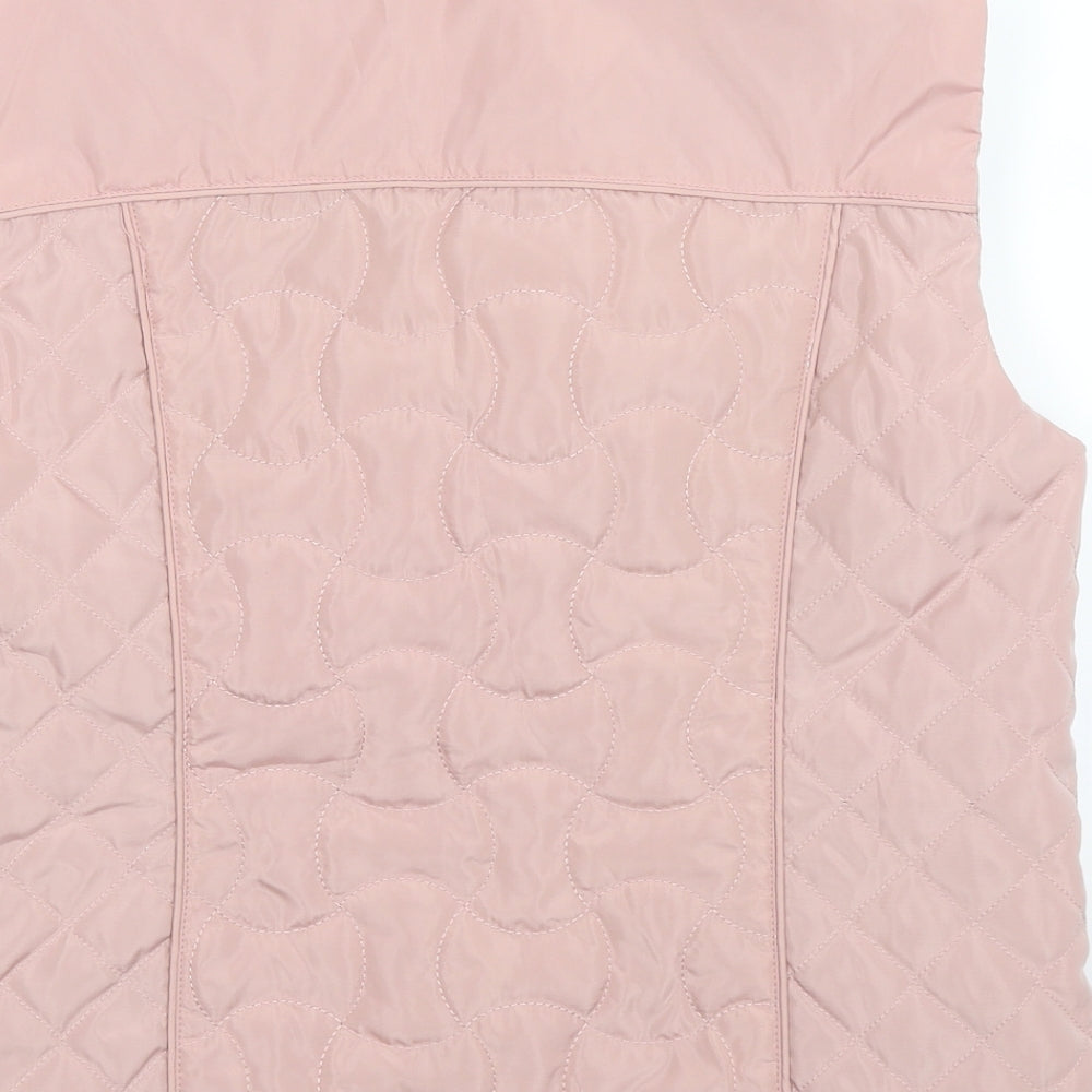 classis Womens Pink Striped  Gilet Coat Size 12