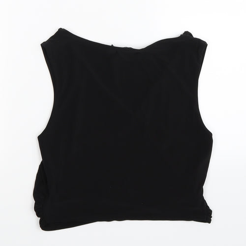 Pretty little thing Womens Black  Satin Cropped Tank Size 10