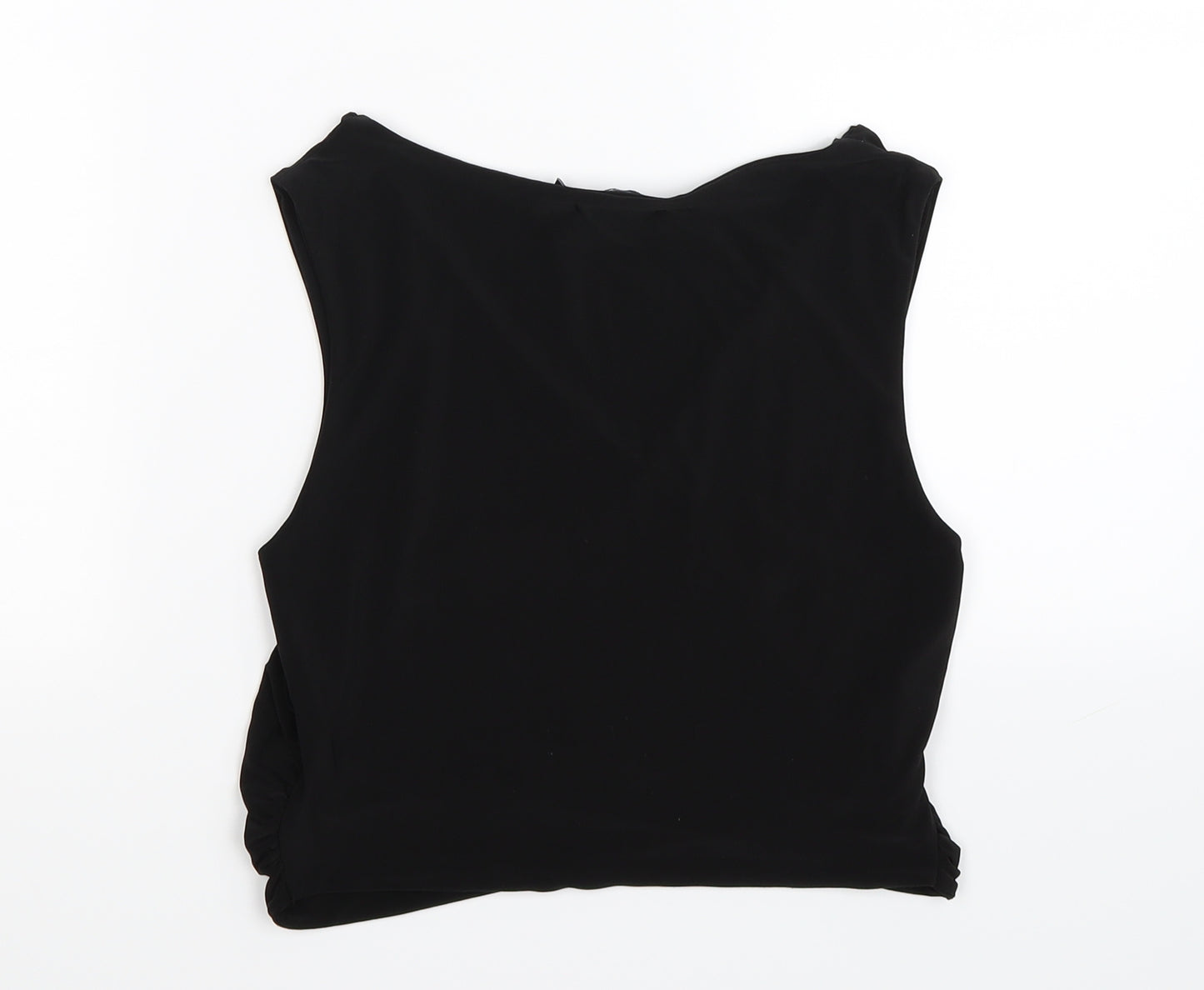 Pretty little thing Womens Black  Satin Cropped Tank Size 10