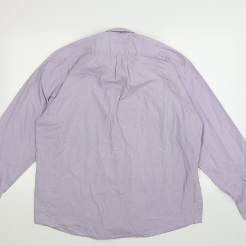 Tom Hagan Mens Purple Check   Button-Up Size 17