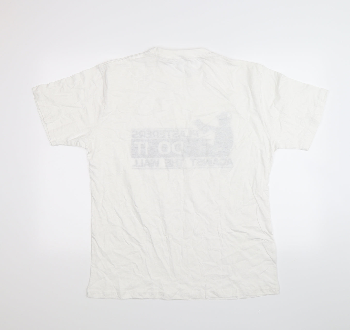 Stars & Stripes Mens White    T-Shirt Size XL  - PLASTERER NOVELTY