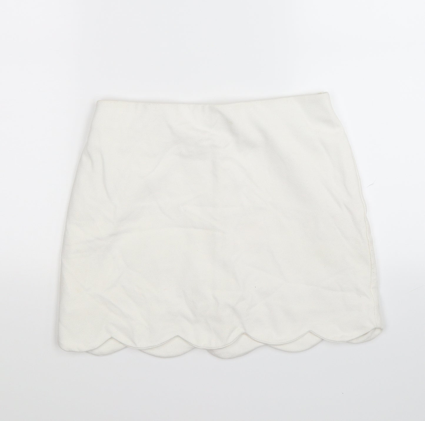 Topshop Womens White  Denim Straight & Pencil Skirt Size 10