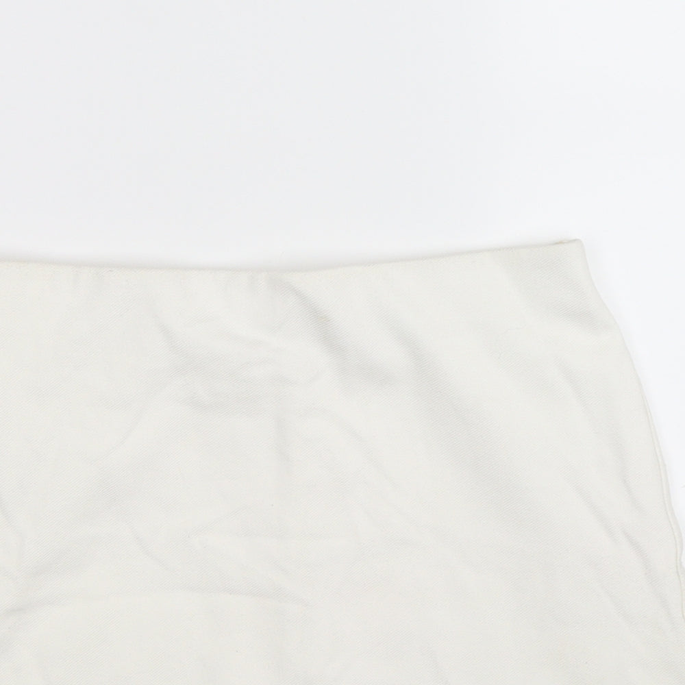 Topshop Womens White  Denim Straight & Pencil Skirt Size 10