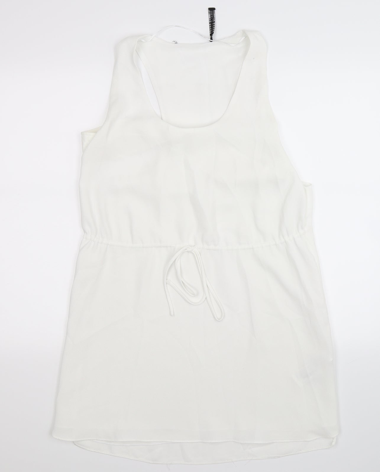 Zara Womens White  Satin Fit & Flare  Size M