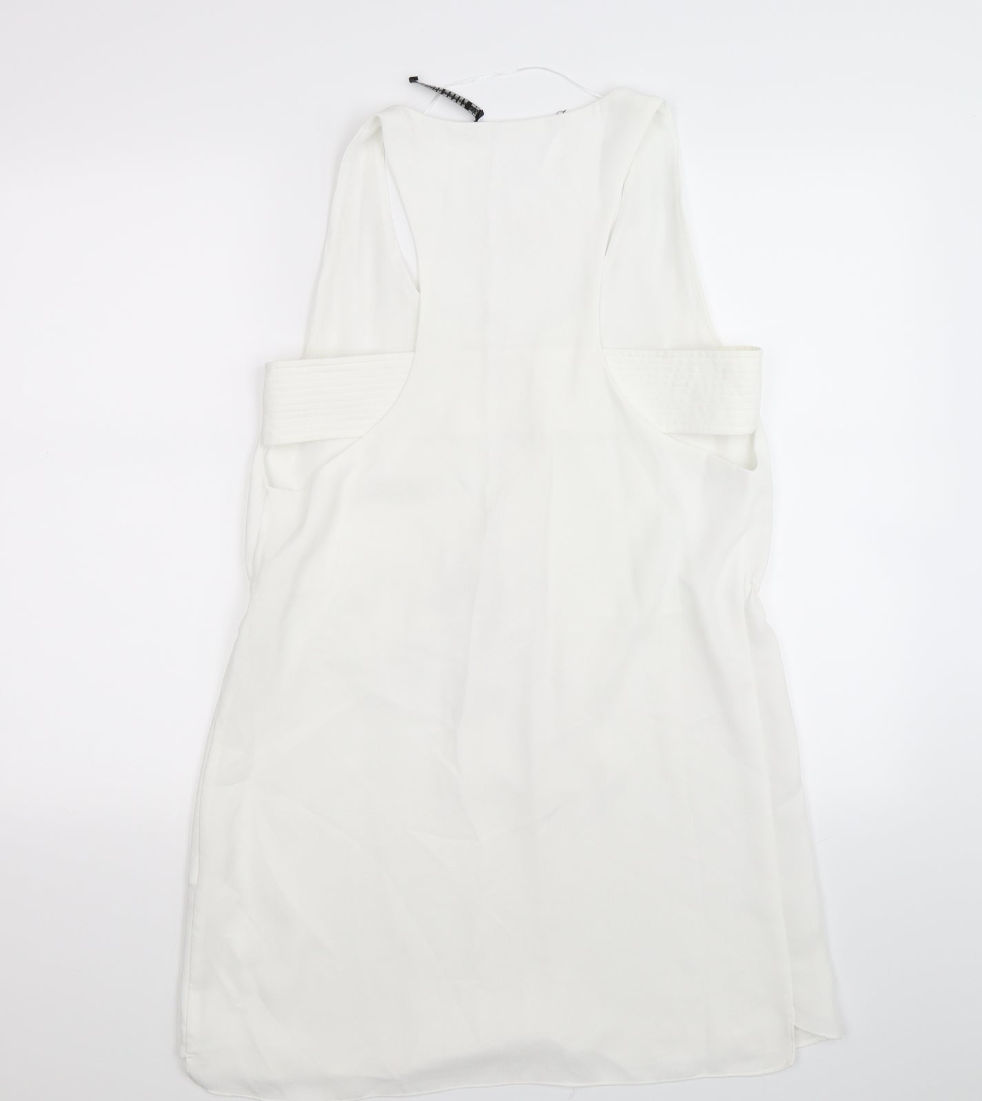 Zara Womens White  Satin Fit & Flare  Size M