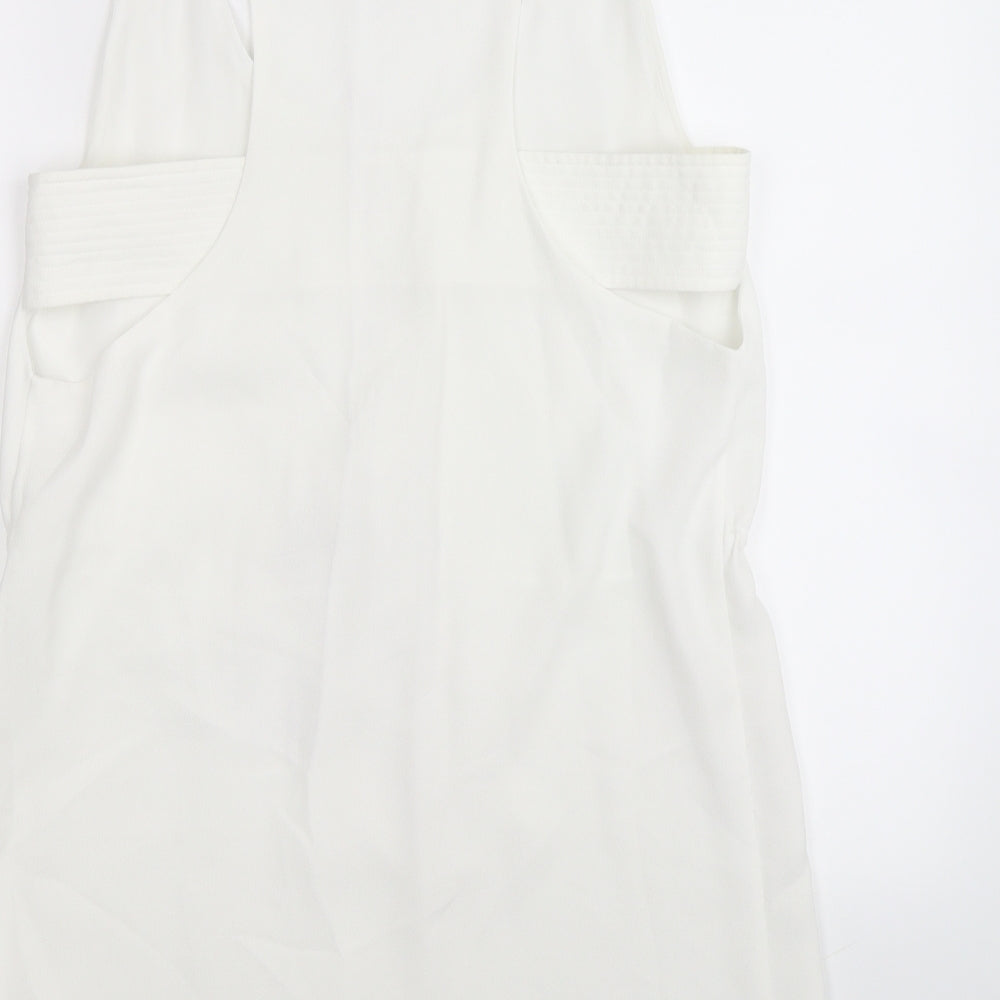 Zara Womens White  Satin Fit & Flare  Size M