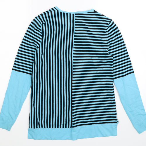 Karen Millen Womens Blue Striped Knit Pullover Jumper Size XS